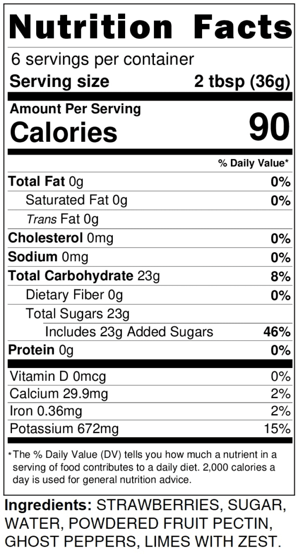 Strawberry Jam nutrition facts